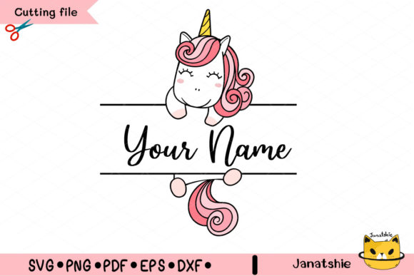 Download Pink Unicorn Monogram Kid Name Frame SVG - Unicorn Collection