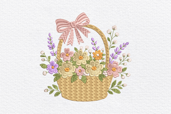 Download Floral Basket Machine Embroidery Pattern - Embroidery pattern Collection