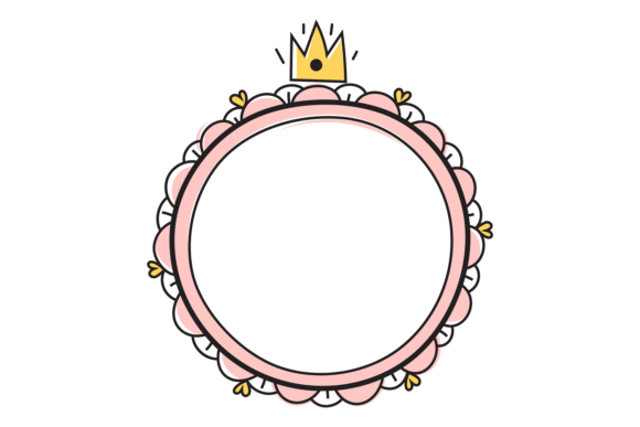 Download Hand Drawn Round Pink Frame with Cute Cr - Hand Collection