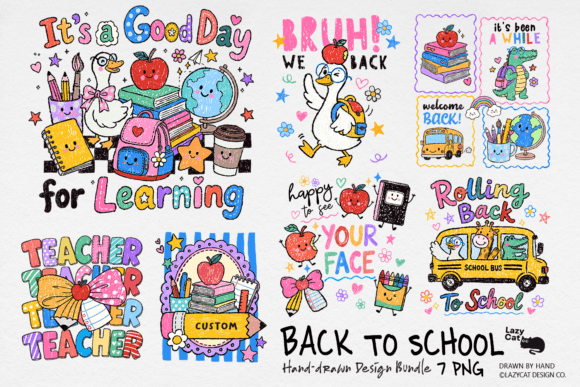 Download Back to School Hand-Drawn PNG Bundle - Hand Collection
