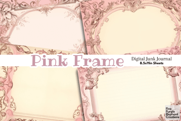 Download Old Pink Frame Paper Junk Journal Pages - Paper Collection