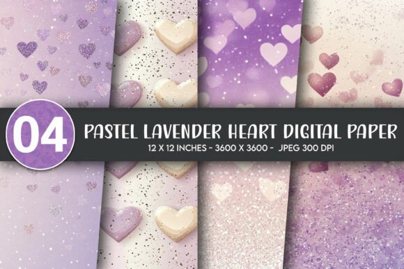 Download Pastel Lavender Heart Digital Paper - Paper Collection