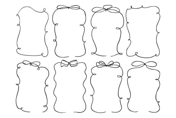 Download Cute Hand Drawn Ribbon Bow Frame Label - Hand Collection